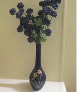 Cobalt Blue Vase, Daffodil Vase, Gold Daffodil Vase, Gold Floral Vase, J... - £20.03 GBP
