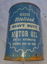 Vintage WARDS VITALIZED Heavy Duty Motor Oil Can 1 QUART Montgomery Ward... - £25.66 GBP