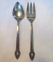 1881 Rogers Oneida Stainless Flatware Danish Court Serving Spoon & Cold Meat Frk - $12.00