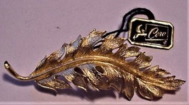 Vtg CORO Gold-tone Leaf Pin Brooch NWT - £33.46 GBP