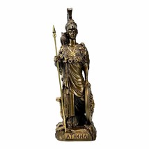 Atenea Minerva Diosa Romana Griega Escudo Medusa Efecto Bronce Estatua 7.08 in - $49.44