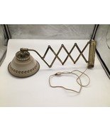 Vintage Toleware Wall Lamp Accordion Scissor Metal Mid Century Industria... - €67,57 EUR
