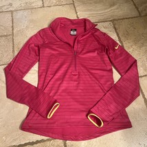 Nike Pro Hyperwarm Pink Stripe Half Zip Pullover 642621-612 Size Med - $9.89