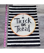 Trick Or Treat Garden Flag 12”x18”Double Sided Canvas Red Orange Spider ... - £5.41 GBP