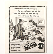 1943 Gillette Thin Razor Shave Blades Advertisement Shaving Hygiene DWII26 - $376.05 MXN