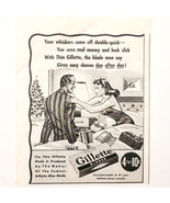 1943 Gillette Thin Razor Shave Blades Advertisement Shaving Hygiene DWII26 - $28.11 CAD