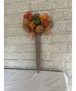Rustic Fall Cemetery Cross – Handmade Grave Decoration with Autumn Flowers  - $25.00