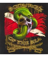 Amphibious Outfitters Men Black T-Shirt 2XL Nautical Graphic Scourge of ... - $28.39