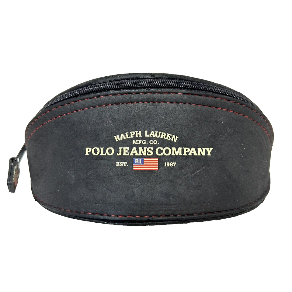Primary image for Polo Jeans Co Ralph Lauren Flag Spell Out Glasses Case Zip Around 6.25"