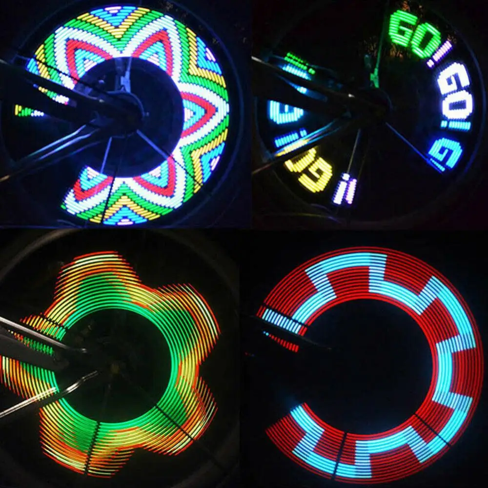 Light LED Colorful 32-Bike Bicycle 32 Pattern Cycling Tire Spokes Decor Lamp - £9.54 GBP