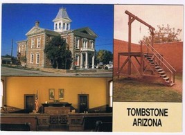 Arizona Postcard Tombstone Original Cochise County Courthouse Multi View - £1.55 GBP