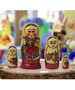 Handmade Nesting  Semenov Matryoshka Doll 4pc Tallest 3.5&quot; 100% Natural ... - €24,81 EUR
