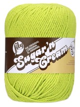 Lily Sugar&#39;n Cream Yarn  Solids Super Size Hot Green - £14.78 GBP