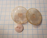 Vintage lot of Sewing Buttons - Pink / Translucent Large Rounds - $10.00