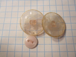 Vintage lot of Sewing Buttons - Pink / Translucent Large Rounds - £7.86 GBP