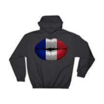 Lips French Flag : Gift Hoodie France Expat Country For Her Woman Feminine Women - £28.30 GBP