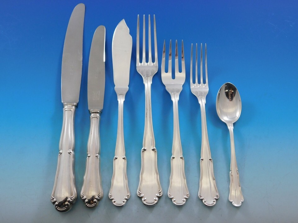 Barocco by Zaramella Argenti Italy 800 Silver Flatware Set Dinner 113 pi... - $9,850.50