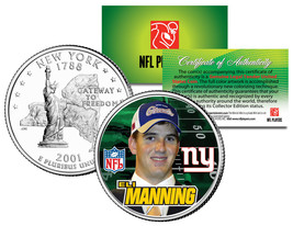 ELI MANNING * Draft Pick * Colorized New York Statehood U.S. Quarter Coi... - £6.69 GBP