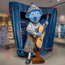 Celtic Harp mascot costume character dressed with a Denim Shirt and Pocket squar - $1,319.00