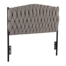 LumiSource Braided Matisse Twin Headboard - Black Metal &amp; Grey Fabric - $143.99