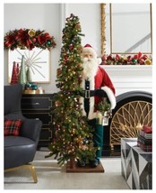 57” Life Size Jingle All The Way Santa Claus Next To 72” Lighted Christmas Tree - £4,742.23 GBP
