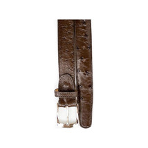 Men's Belvedere Belt Genuine Ostrich Quill up to Size 44 #2001 Brown image 2