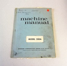 MARKEM Machine Manual Model 200A - £13.94 GBP
