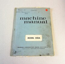 MARKEM Machine Manual Model 200A - $17.44