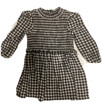 Wonder Nation Black White Check Dress Smocking Baby Girl 18 M 100% Cotton - £10.66 GBP
