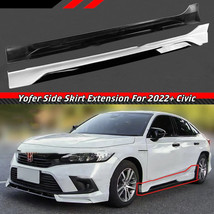 For 2022-2024 Honda Civic Yofer White Pearl Black 2 Tone Side Skirt Extension - £169.28 GBP