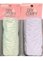 2 Pack Conair Dry and Comfy  Shower Cap Set - Purple &amp; White #55311Z - £10.86 GBP