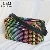 Evening Bag Party  Glitter Rhinestones Design Handbag Fashion Gradien Small  Clu - £76.29 GBP