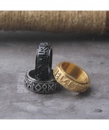 Soldier Rotating Viking Rune Ring Stainless Steel Men Nordic Myth Religi... - £14.97 GBP