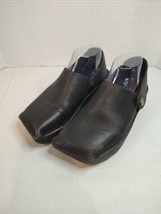 WOLKY ‘Roll Clog’ Square Toe Slide Mule Platform Black Leather Size EU 39 - $42.06