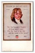 Francis Scott Key Stella Spangled Banner Storico Americana Ritratto DB Cartolina - £3.17 GBP
