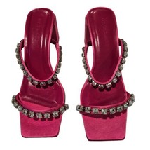 BY FAR Tanya Crystal Embellished Fuchsia Pink Mule Sandals 37 / 7 US $504 - $289.11