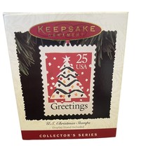 1995 Hallmark Keepsake Ornament U.S. Christmas Stamps With Display Stand - $4.02