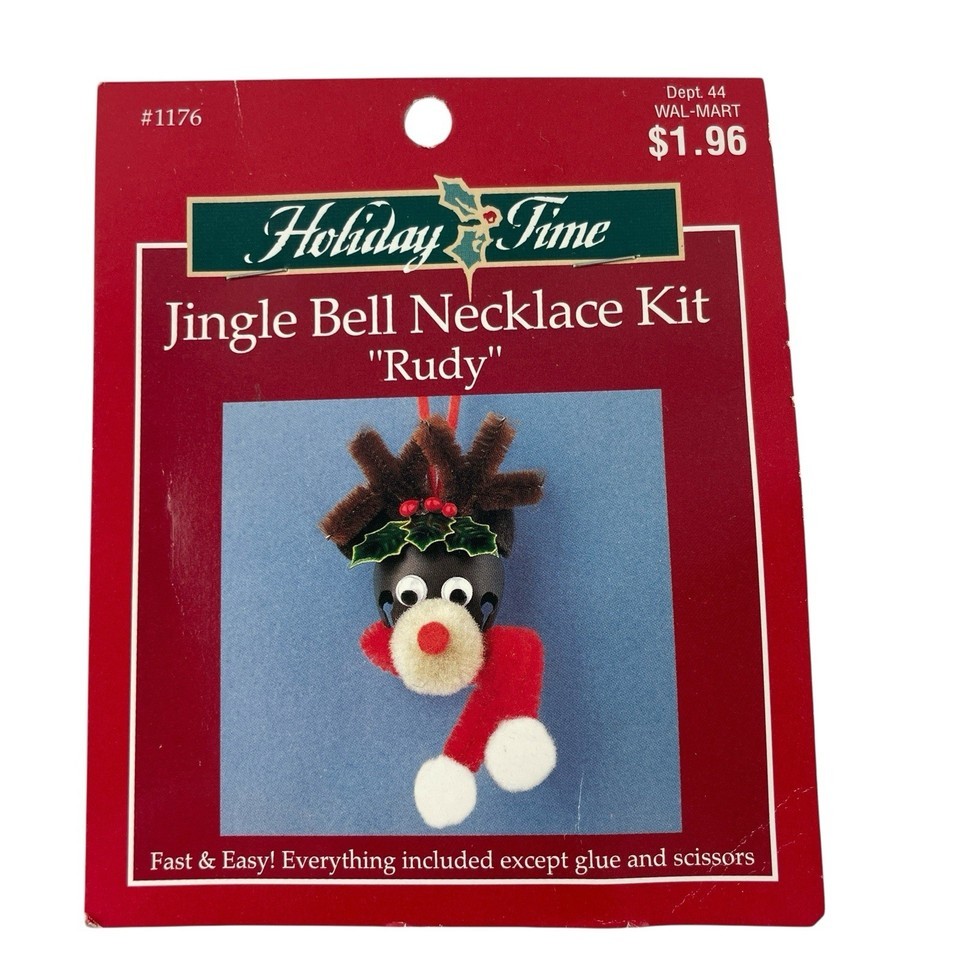 Westrim Jingle Bell Necklace Kit Rudy Red Nose Reindeer Christmas Craft Item image 6