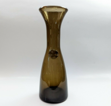 Vintage Amber studio art  hand-blown glass Vase Decanter 10&quot; - £32.76 GBP