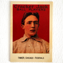 Joseph Tinker 1915 Cracker Jack Card #3 Reprint 16/24 Chicago Federal 1993 - £2.42 GBP