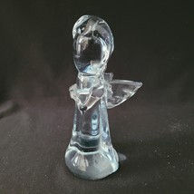 Vintage Crystal Clear Glass Angel Christmas Holiday Season Figurine 6.5&quot;... - $11.87
