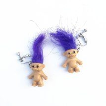 Retro Crazy Doll Statement Drop Earrings Cute Ugly Baby Dangle Earrings Multicol - £6.99 GBP
