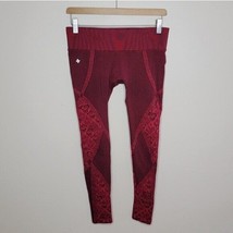 NUX | Amore Red Heart Design Cropped Leggings, womens size medium - £26.99 GBP