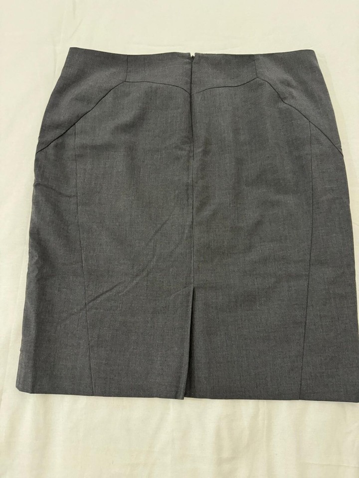 Worthington Women's Gray Rear Zip & Slit Pencil Pull-On Skirt Size 14 Waist 36" Item image 2