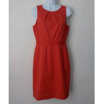 Elie Tahari Soft Red Sheath Dress Women size 4 Pleated Front Lined Zip Beautiful - £18.57 GBP