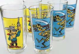 Dalton brothers drinking glasses vintage Lucky Luke rantanplan outlaws t... - £71.24 GBP