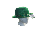 St Patrick&#39;s Day Shamrock Bowler Glittered Shamrock Pattern Hat-Adult Size - £28.09 GBP