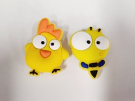 Chicken and Bee Big Eyes Super Cute Multicolor Animal Theme Shoe Charms - £3.53 GBP