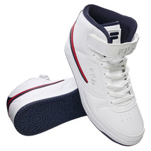 Nwt Fila Msrp $89.99 Vulc 13 Men&#39;s White Navy Mid Plus Hi Top Sneakers Size 5.5 - £45.54 GBP