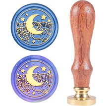 Wax Seal Stamp Moon Retro Sealing Wax Stamp With Removable 25Mm Brass Head And W - £13.29 GBP